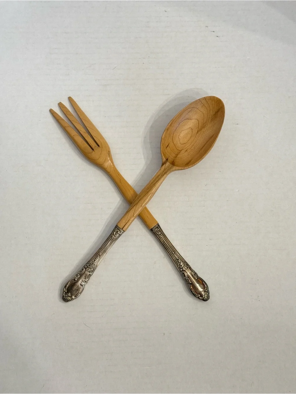 Wood Salad Serving SET Enchantment 1881 Rogers LONDONTOWN Oneida Silverplate